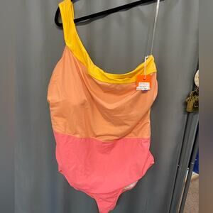 Freely one shoulder color block plus size 3x NWT (b31.3)